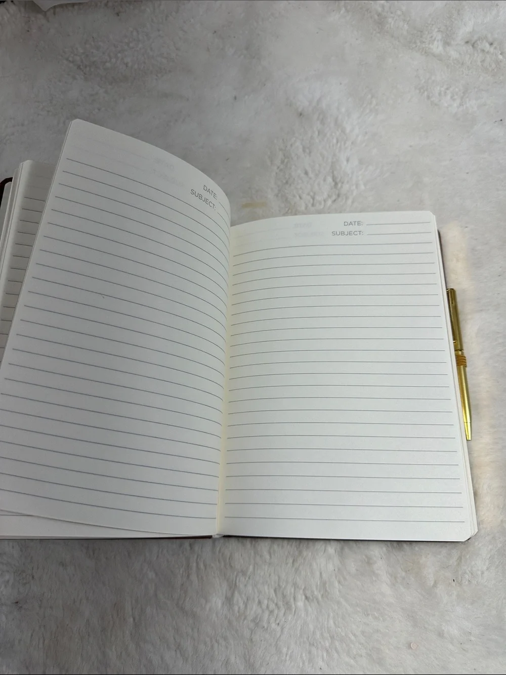 One design home faux leather brown journal and pen set